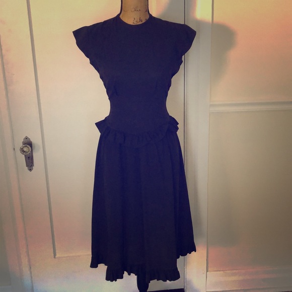 Vintage Dresses & Skirts - Vintage 50s black dress